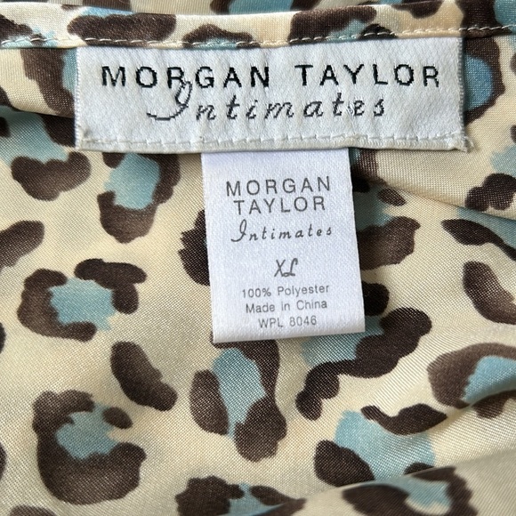 Morgan Taylor Intimates blue and brown cheetah pattern lace top XL - Picture 7 of 7